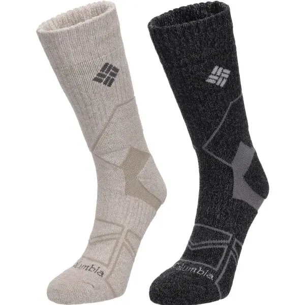 Columbia 2PP HIKE CREW Pánske ponožky, béžová, veľkosť
