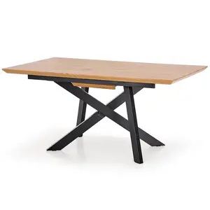 Stůl Capital 180x240 mdf/ocel – dub zlatý/černá