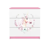 Dětská komoda Babydreams růžová - Kůň