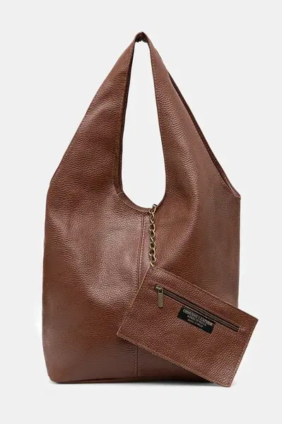 Kožená kabelka Answear.LAB zelená barva