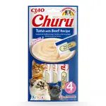 Inaba Cat Ciao Churu krémové krmivo pre mačky - tuniak, hovädzie 3 x (4 x 14 g)
