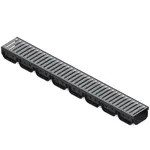 Odvodňovací žlab plastový Easy2, pozinkovaná mříž 7x12,5x100 cm