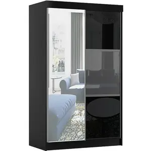 Šatní skříň se zrcadlem Rumba 120 Černá Lesk