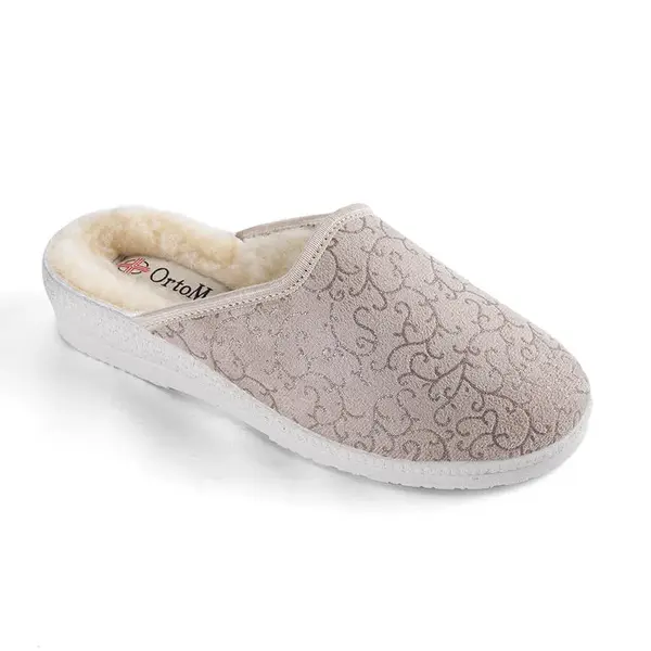 Dámské domácí zateplené pantofle se zlatým zdobením vel. 37