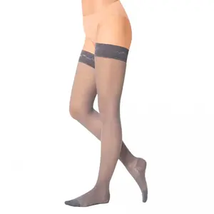 MAXIS RELAX PREMIUM Stehenní kompresní punčochy s krajkou vel. XL grey sky