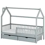 Posteľ Domček Oskar 80x160 sivá