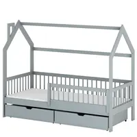 Posteľ Domček Oskar 80x160 sivá