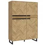 Komoda Solletico 4d Dub Spica rybia kosť / Dub Bartex