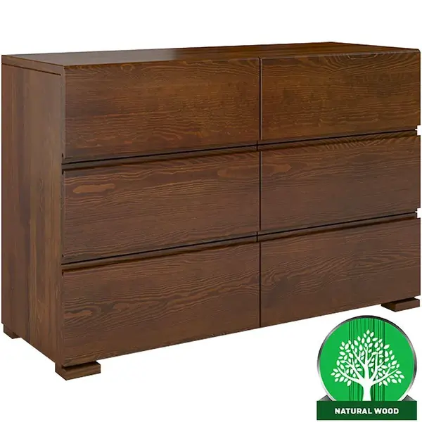 Komoda drevená  borovica 6s Skandica Vestre Orech