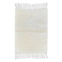 Ručne tkaný bavlnený koberec Milan B 0,4/0,6 biela