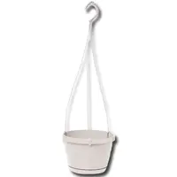 Závesný kvetináč LOGATO s podmiskou plast 25x17 cm biely