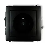 Jednoduchá zásuvka Z/U čierna  mat 12DGP-1Z