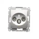 DASK/43 Koncová R-TV-SAT anténna zásuvka strieborný mat