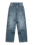 Bershka Džínsy  modrá denim / biela