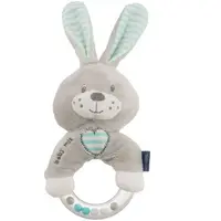 BABY MIX KRÁLÍK Plyšové chrastítko, šedá, velikost