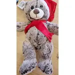 Plyšový medvěd šedý s čepicí a šálou  40 cm