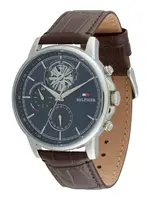 TOMMY HILFIGER Analógové hodinky 'STEWART'  tmavomodrá / strieborná