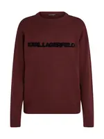 Karl Lagerfeld Sveter  vínovo červená / čierna