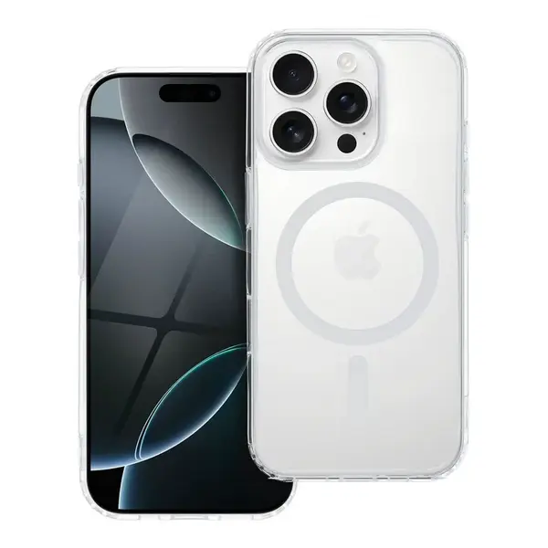 Zadní kryt Drop Glue Colorful Ring Mag Cover compatible with MagSafe pro Apple iPhone 16, bílá