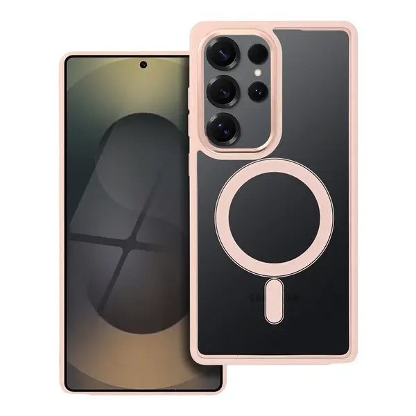 Zadní kryt COLOR EDGE MAG COVER case compatible with MagSafe pro Samsung Galaxy S25, růžová