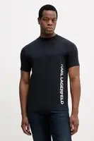 Tričko Karl Lagerfeld pánské, tmavomodrá barva, s potiskem, 554235.755401