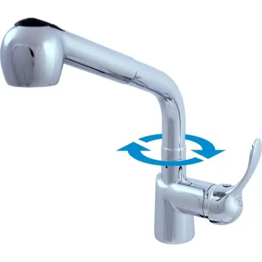 RAV SLEZÁK Labe drezová batéria s vyťahovacou spŕškou, 2 prúdy chróm L011.0