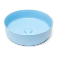 Umývadlo na dosku SAT Infinitio 39x39 cm modrá mat bez otvoru pre batériu SATINF3939LBLM