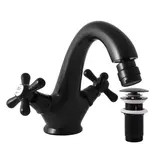 RAV SLEZÁK Morava bidetová batéria s výpusťou čierna matná MK143.5KCMAT