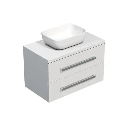 Kúpeľňová skrinka s doskou SAT Cube Way 80x53x46 cm biely lesk CUBE46803BI45