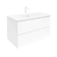 Kúpeľňová skrinka s umývadlom SAT B-Way 99x50x45 cm biela lesk BWAY2100WU4B2