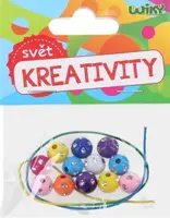 Barevné korálky W018300 s provázkem