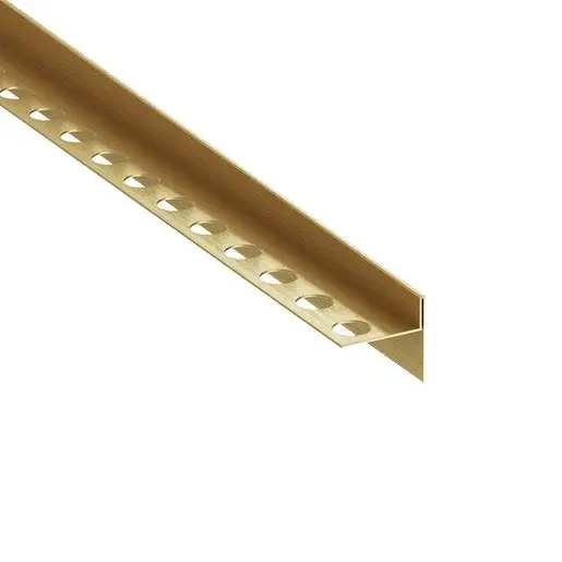 Spádový profil "T" Eviso gold kartáčovaný, nerez PVD, dĺžka 120 cm, výška hrany 11 mm, LSGB0002