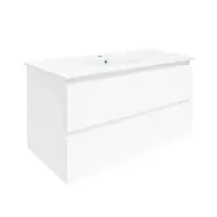 Kúpeľňová skrinka s umývadlom SAT B-Way 99x50x45 cm biely lesk BWAY2100WU4BI