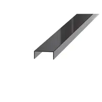 Lišta dekoračná "U" Eviso black lesk, nerez PVD, dĺžka 270 cm, šírka 20 mm, PRBL0002