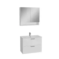 VitrA Mia kúpeľňová zostava s umývadlom a zrkadlovou galerkou 79,5x61x39,5 cm biela lesk MIASET80BG