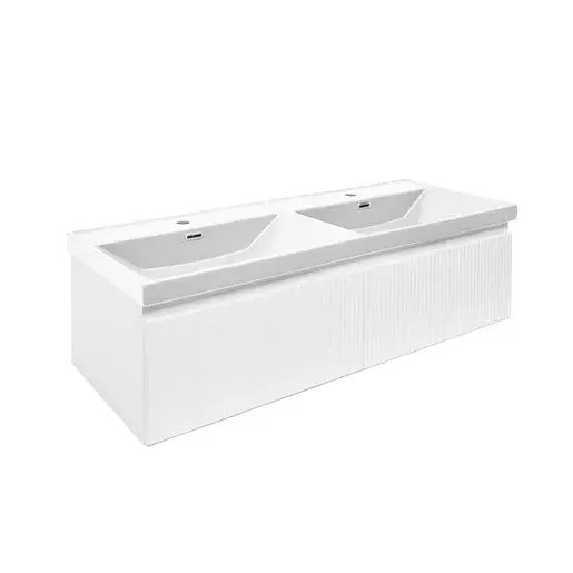 Kúpeľňová skrinka s umývadlom SAT Evolution 118x30x44, 8 cm biela mat SATEVO120WMU4