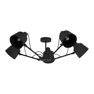 Stropné osvetlenie Eglo BASURTU čierna 99667