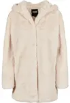 Urban Classics Prechodný kabát ' Ladies Hooded Teddy Coat '  šedobiela