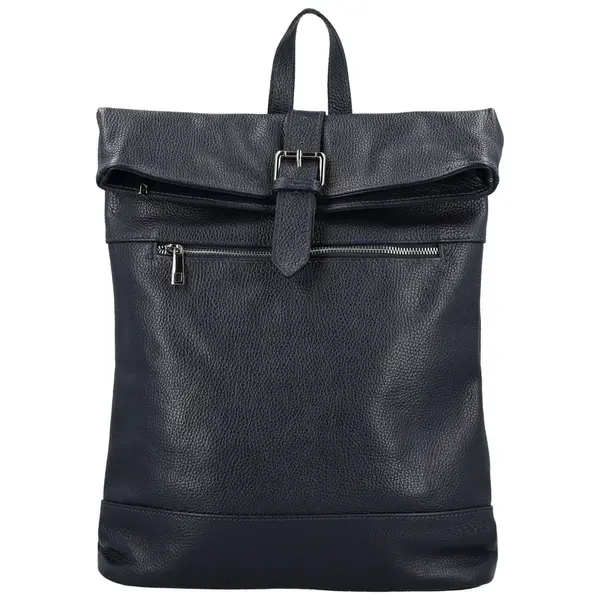 Dámský kožený batoh tmavě modrý - Delami Vera Pelle Jorge