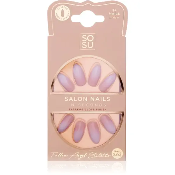 SOSU Cosmetics Salon Nails umelé nechty odtieň Fallen Angel 24 ks