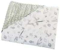 Bomimi Zavinovací deka do autosedačky minky lesní zvířátka, šedá