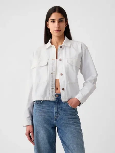 GAP Dámská Džínová košilová crop bunda 404479-00 Velikost: XL