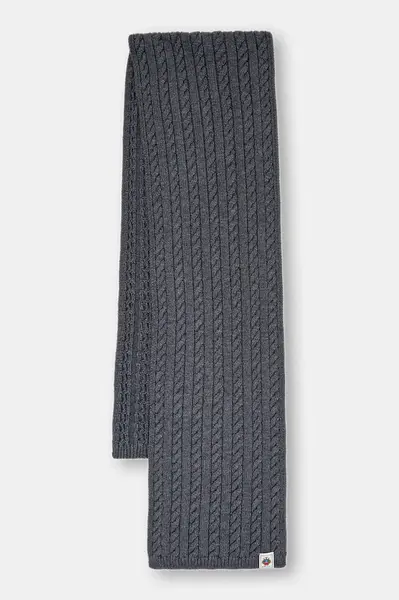 Vlněná šála Bally pánská, šedá barva, melanžová, MSC03G