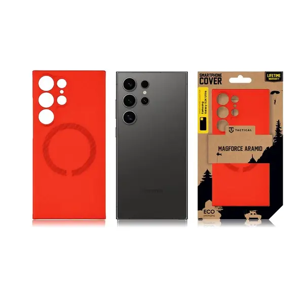 Zadní kryt Tactical MagForce Aramid Bloody Mary Limited Edition pro Samsung Galaxy S24 Ultra, červená