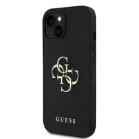 Zadní kryt Guess PU Grained 4G Metal Logo pro Apple iPhone 13, černá