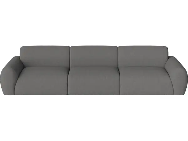 Pohovka Núvol 3 moduly se 2 nízkými bočnicemi, více variant - Bolia Varianta: Soil - Smooth weave, Dark Grey