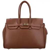 Dámska kožená kabelka na rameno hnedá - Delami Vera Pelle Klarista