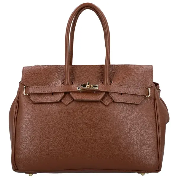 Dámska kožená kabelka na rameno hnedá - Delami Vera Pelle Klarista