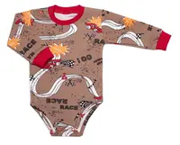 mrofi Kojenecké body zap. u krku + polodupačky RACE, 2D sada, , hnědá, vel. 74