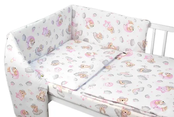 Baby Nellys Mantinel s povlečením Premium, 3D sada, Dreams Koala - růžová, 135x100 cm